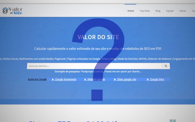 Como funcionar o Valor do Site?
